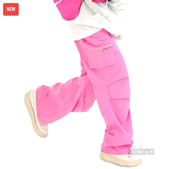 Men's Casual Cargo Pants Drawstring Elastic Waist Baggy Joggers